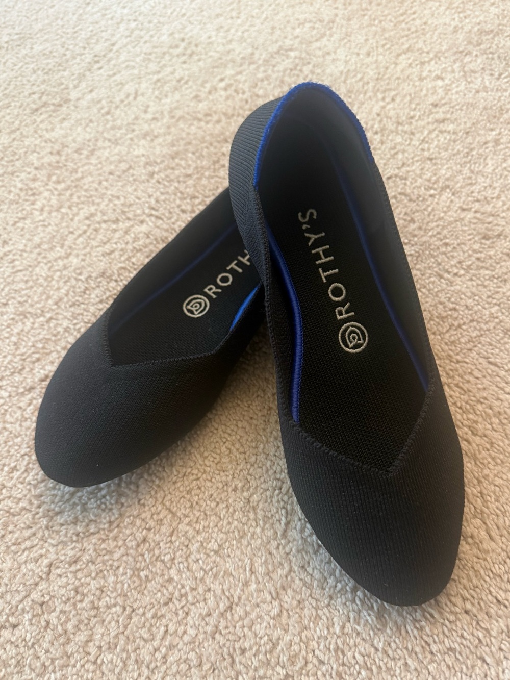 Rothy's Black Knit Slip-On Flats, size 8 1/2